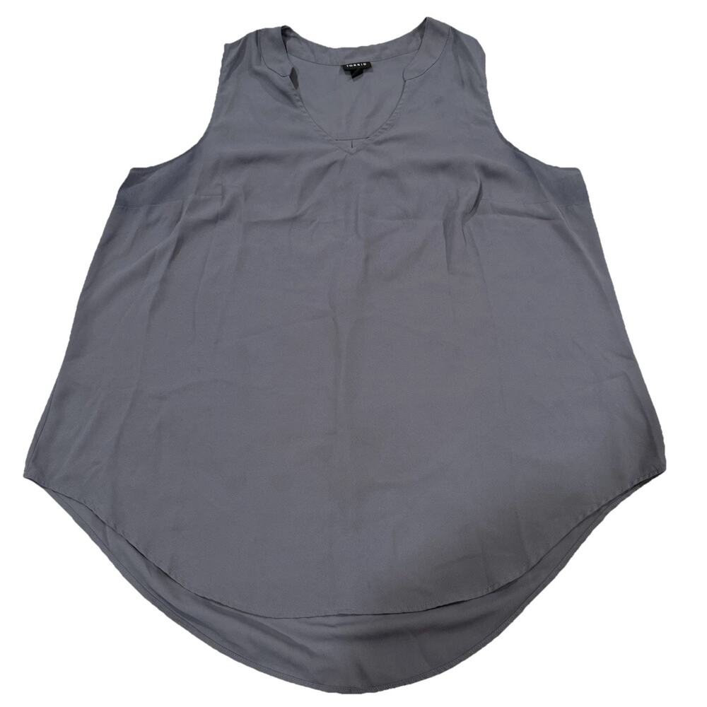 Torrid Womens Blouse Grey Sleeveless V-Neck 1